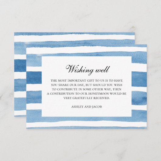 青航海の結婚の願い井戸の水色 エンクロージャーカード (正面/裏面)