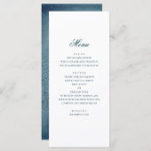 青航海の結婚の。水色ネイビーモダン メニュー (正面/裏面)