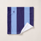 青航海の色でモノグラムストライプの バスタオルセット (ウォッシュタオル)