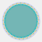 青航海の色と黄色の縁どテンプレート空白のラベル ラウンドシール (正面)