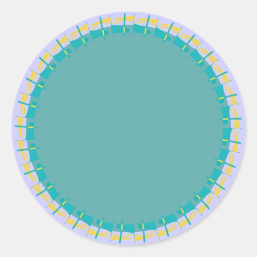 青航海の色と黄色の縁どテンプレート空白のラベル ラウンドシール (正面)