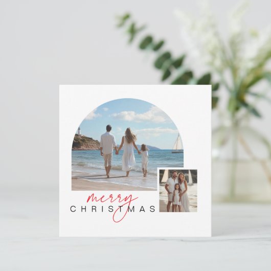 青航海の色のクリスマス海事家族の写真 シーズンカード (スタンド正面)