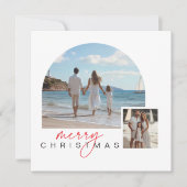 青航海の色のクリスマス海事家族の写真 シーズンカード (正面)