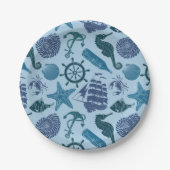 青航海の色の濃淡 ペーパープレート (正面)