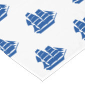 青航海の色の白い船が沿岸にモダン似た テーブルクロス (アングル)