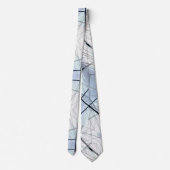 青航海の色の白と黒の線抽象芸術 ネクタイ (裏面)