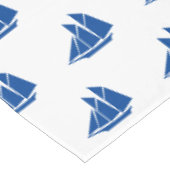 青航海の色の船が夏のモダン模様 テーブルクロス (アングル)