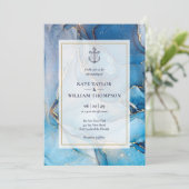 青航海の金ゴールドアガテいかり結婚の写真 招待状 (スタンド正面)