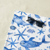 青航海の魚のパーソナライズされた魚 ビーチタオル (インサイチュ)