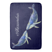 青航海の鯨水彩白木名 バスマット (正面縦)