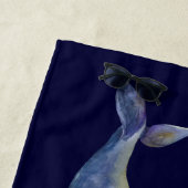 青航海の鯨水彩白木名B ビーチタオル (インサイチュ)