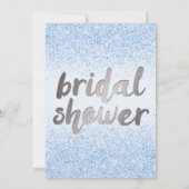 青色きらめくグリッターブライダルシャワー招待状 招待状 (裏面)