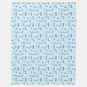 青色で表示 フリースブランケット (正面)