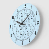 青色で表示 ラージ壁時計 (傾斜)