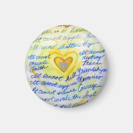 青色と金ゴールドがんがハート磁石を行うことができない マグネット (正面)