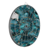 青色と金ゴールドグリッター ダーツボード (正面左)