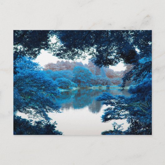 青色に影響カッコいい、ユニーク自然、湖 ポストカード (正面)