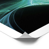 青色に渦巻く,緑,ティール(緑がかった色) ポスター (角)