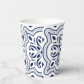 青色のはっきりした装飾的なモロッコの幾何学的 紙コップ (右)