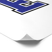 青色のアルファベットE ポスター (角)