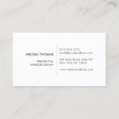 青色のエレガントフローラ・ファブリック・ビジネス・カードを使用した名前 名刺 (裏面)