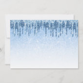 青色のグリッターがsweet sixteen 招待状 (裏面)