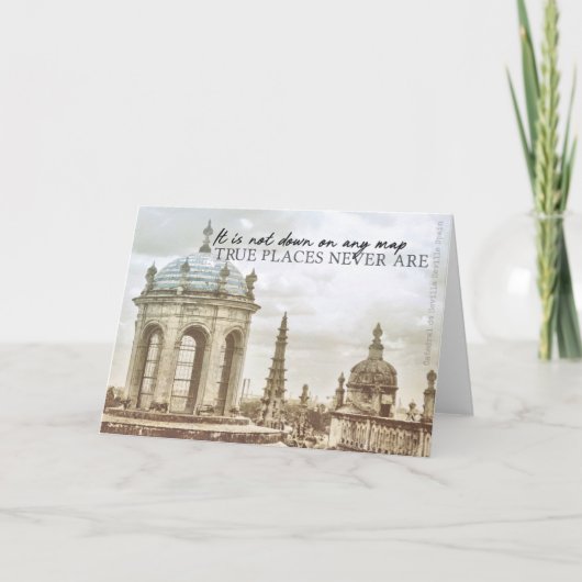 青色のグリーティングカードに対する青色 サンキューカード (正面)