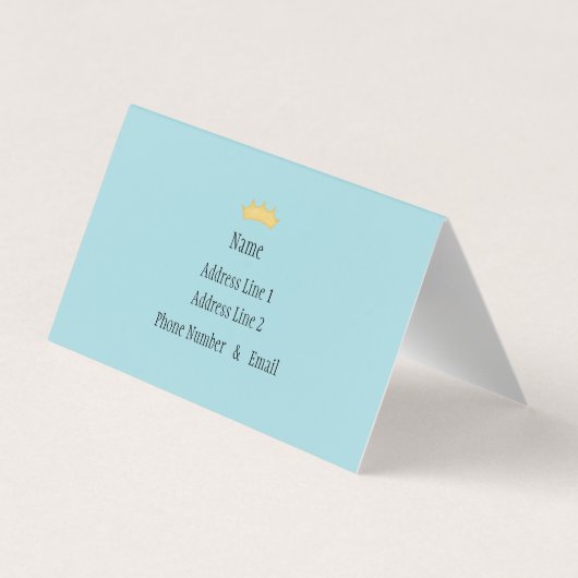 青色のストライププリンセス遊日付 名刺 (裏面)