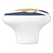 青色のストライプ金ゴールドいかり セラミックノブ (側面)