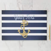 青色のストライプ金ゴールドいかり ペーパーパッド (インサイチュ)