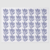 青色のトリトンの槍を持つ色っぽい人魚のDIYデザイン 薄葉紙 (正面)
