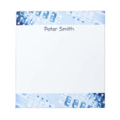 青色のパターンのマザーボード ノートパッド (正面)