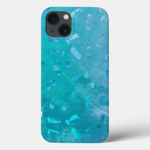 青色のフェイクグリッターテクスチャ iPhone 13ケース
