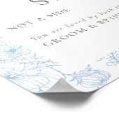 青色のフランスのフローララインアート座席の選択 ポスター (角)