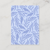 青色のフランスのフローラレジストリブライダルシャワー エンクロージャーカード (裏面)