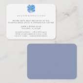 青色のフローラ結婚の収容エンクロージャカード エンクロージャーカード (正面/裏面)