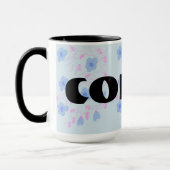 青色のフローラ設計 マグカップ (左)