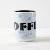 青色のフローラ設計 マグカップ (中央)