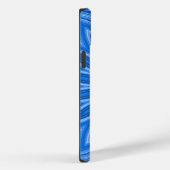 青色のモダンフローラデザインアーティザンパターン Case-Mate iPhoneケース (裏面 / 右)