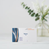 青色のモダン抽象芸術名刺テンプレート 名刺 (スタンド正面)