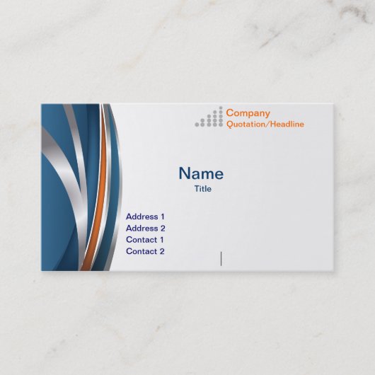青色のモダン抽象芸術名刺テンプレート 名刺 (正面)