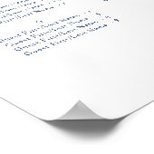 青色のヴィンテージフローラ結婚アルファベットの座席 ポスター (角)