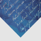 青色の切り離しページ上の虹色のスクリプト 薄葉紙 (詳細)