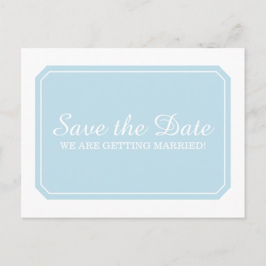 青色の単エレガントに日付はがきを保存 案内ポストカード (正面)