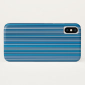 青色の多色ストライプ多数 Case-Mate iPhoneケース (裏面(横))