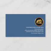 青色の幾何学層金ゴールド建物コスト推定 名刺 (裏面)