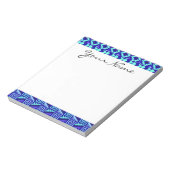 青色の幾何学的抽象芸術アステカ部族プリントパターン ノートパッド (回転)