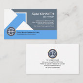 青色の影付き矢印列CEOオーナー 名刺 (正面/裏面)