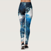 青色の影響クール、ユニーク自然、湖 レギンス (裏面)