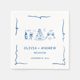 青色の手を引いたお洒落結婚値 スタンダードカクテルナプキン